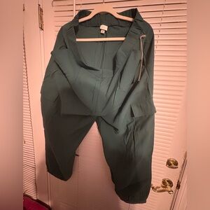a new day Teal Cropped Cargo Dress Pants